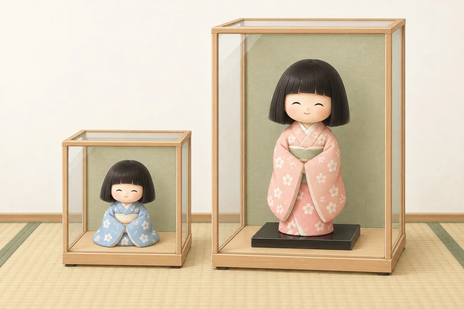 人形と人形ケースが30cmで普通ごみと粗大ごみに分かれることを示す説明イラスト